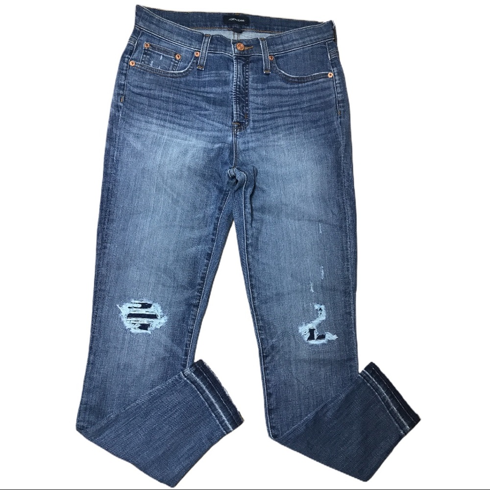 NWOT J. Crew Jeans 9” High-Rise Toothpick Distress
